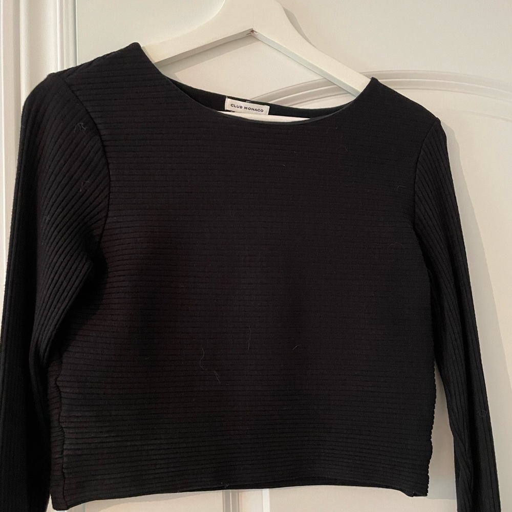 Club Monaco black crop top